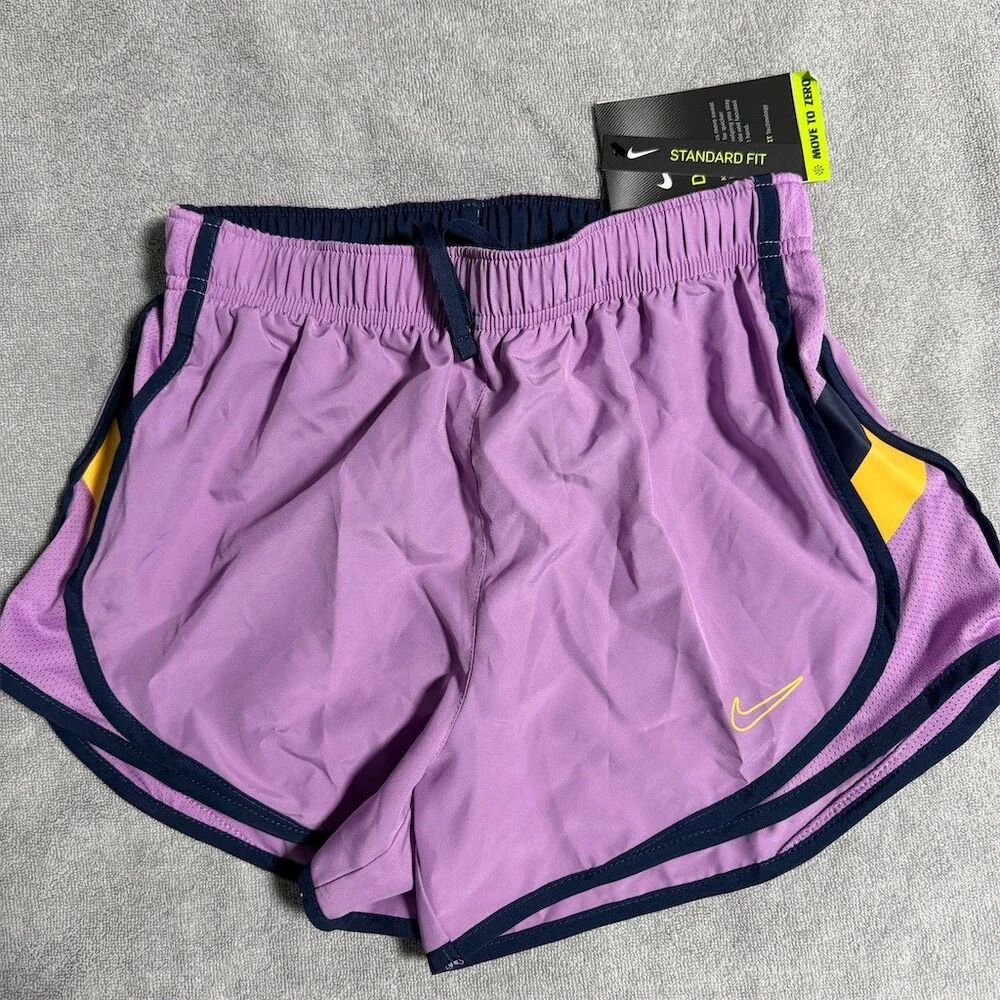 Nike Tempo Dri-FIT Running Shorts Womens XS Purple Colorblock Lined 3in